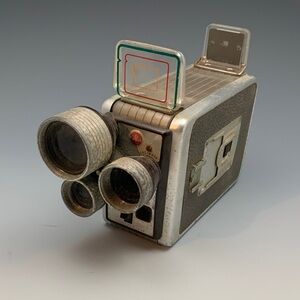 Vintage Kodak Brownie Camera with Triple Lens - Black and Silver